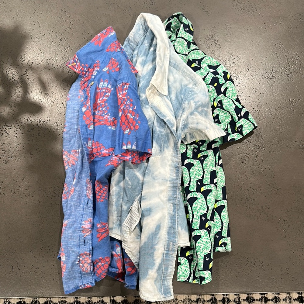 J Crew Boys Crewcuts Short Sleeve Button Down Lot of 3 size S (6-7)